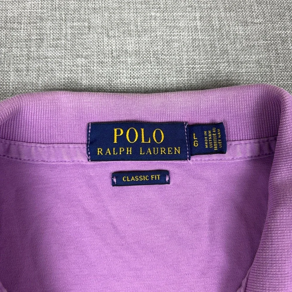 Polo Ralph Lauren Polo Shirt Mens L Purple Cotton Classic Short Sleeve Logo